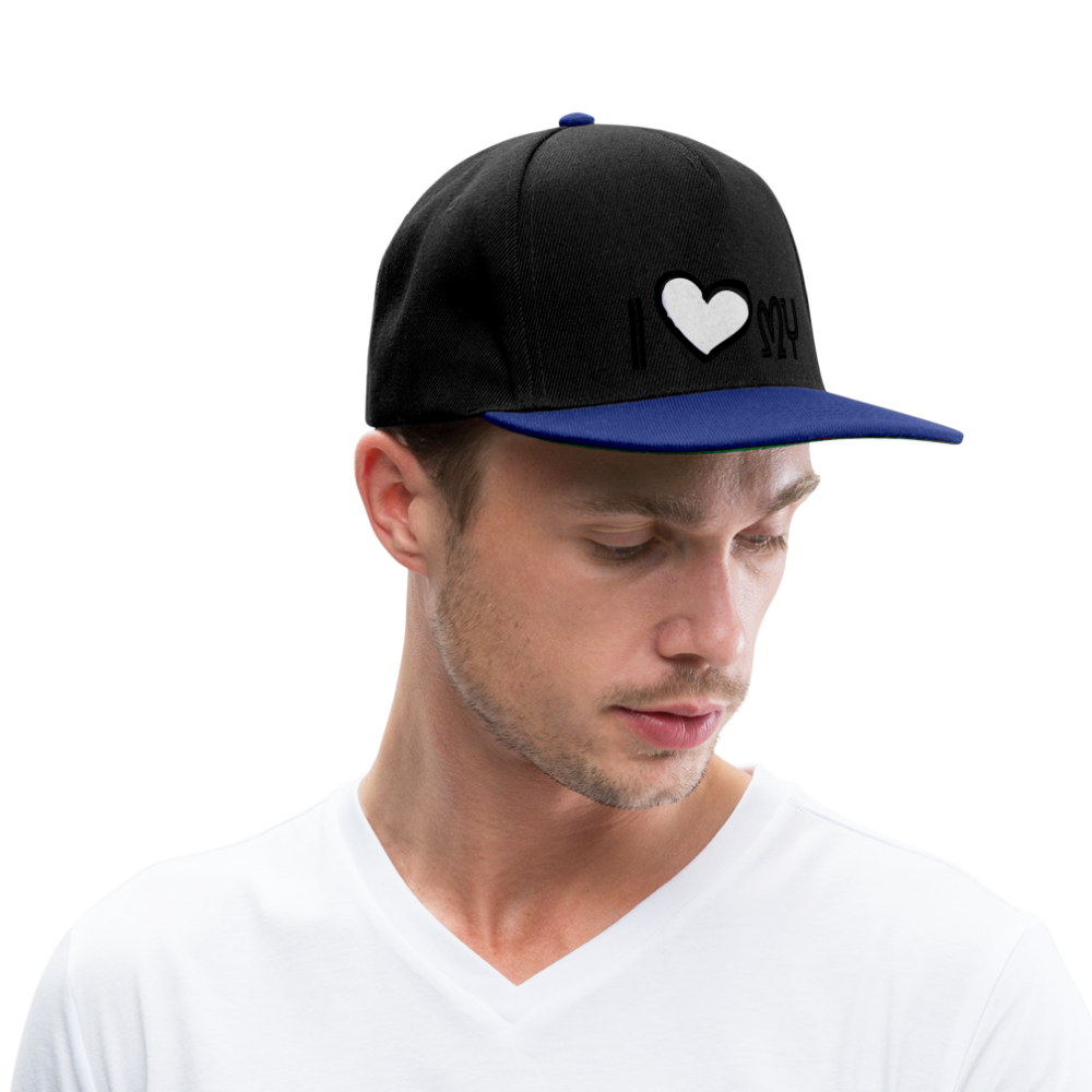 Snapback Cap "i love my" - negro/azul intenso