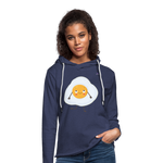 Light Unisex Sweatshirt Hoodie "Fried egg with face" - azul marino salpicado