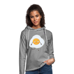 Light Unisex Sweatshirt Hoodie "Fried egg with face" - gris jaspeado