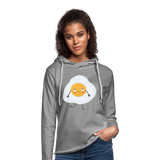 Light Unisex Sweatshirt Hoodie "Fried egg with face" - gris jaspeado