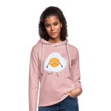 Light Unisex Sweatshirt Hoodie "Fried egg with face" - rosa crema jaspeado