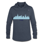 Unisex Tri-Blend Hoodie Shirt "Riyadh, Saudi Arabia" - azul jaspeado