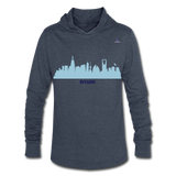 Unisex Tri-Blend Hoodie Shirt "Riyadh, Saudi Arabia" - azul jaspeado