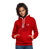 Contrast Colour Hoodie "Happy Valentines Day" - rojo/blanco