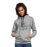 Contrast Colour Hoodie "Happy Valentines Day" - gris jaspeado/azul marino