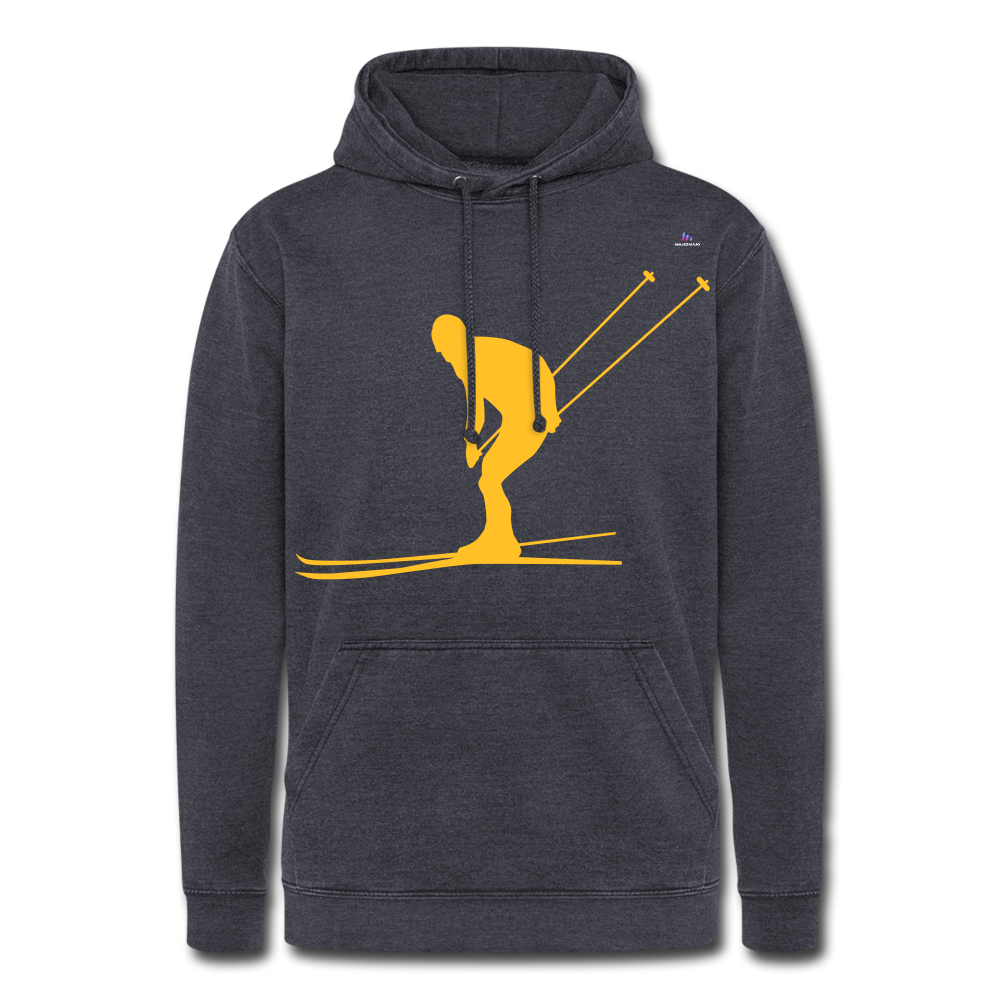 Unisex Vintage Hoodie "skier" - azul marino vintage