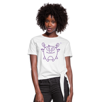 Women's Knotted T-Shirt "Cute Flat Christmas" - blanco