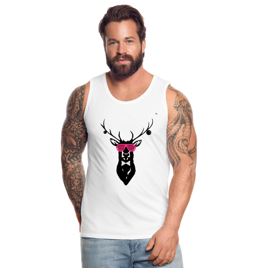 Men's Premium Tank Top "Deer" - blanco