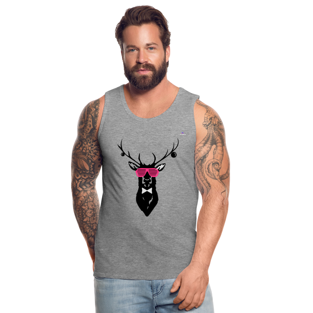 Men's Premium Tank Top "Deer" - gris jaspeado