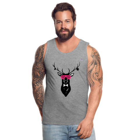 Men's Premium Tank Top "Deer" - gris jaspeado