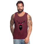 Men's Premium Tank Top "Deer" - rojo bordeaux salpicado