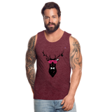 Men's Premium Tank Top "Deer" - rojo bordeaux salpicado