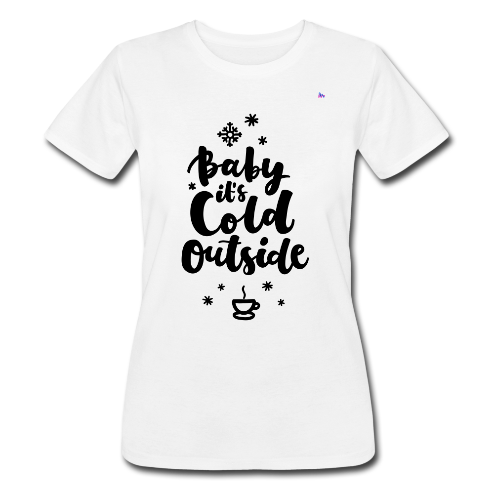 Women’s Slim-Fit T-shirt Bella + Canvas"baby it¨s cold outside" - blanco