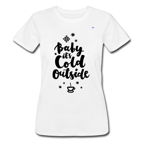 Women’s Slim-Fit T-shirt Bella + Canvas"baby it¨s cold outside" - blanco