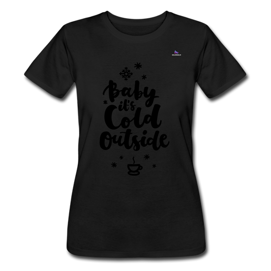Women’s Slim-Fit T-shirt Bella + Canvas"baby it¨s cold outside" - negro