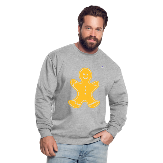 Unisex Sweatshirt "Gingerbread man" - jaspeado blanco gris