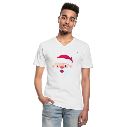 Men's V-Neck T-Shirt"SantaHead 5 freexmas17mnr" - blanco