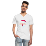 Men's V-Neck T-Shirt"SantaHead 5 freexmas17mnr" - blanco