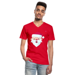 Men's V-Neck T-Shirt"SantaHead 5 freexmas17mnr" - rojo