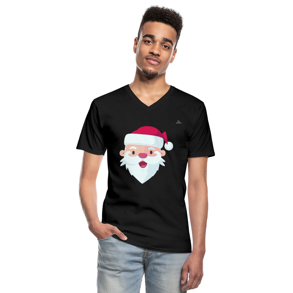 Men's V-Neck T-Shirt"SantaHead 5 freexmas17mnr" - negro
