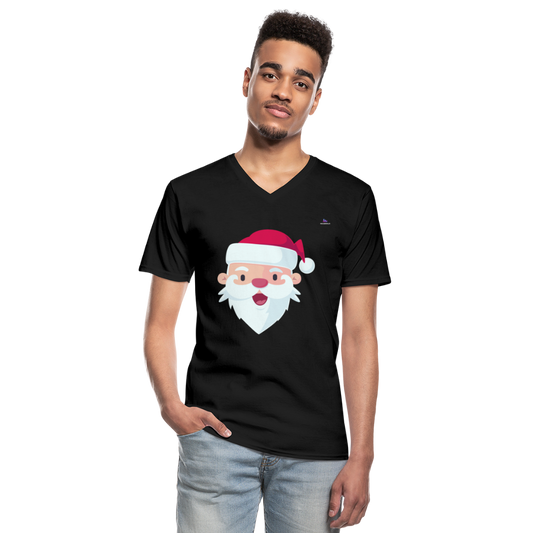 Men's V-Neck T-Shirt"SantaHead 5 freexmas17mnr" - negro