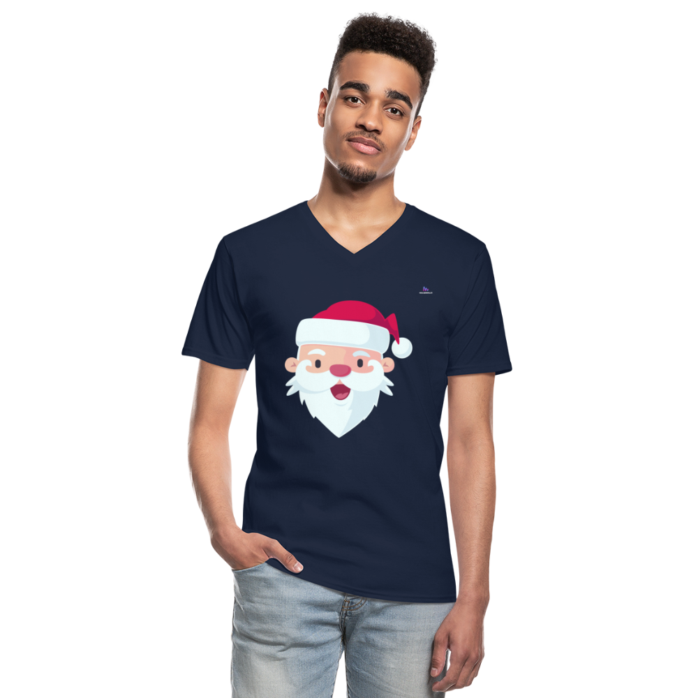Men's V-Neck T-Shirt"SantaHead 5 freexmas17mnr" - azul marino