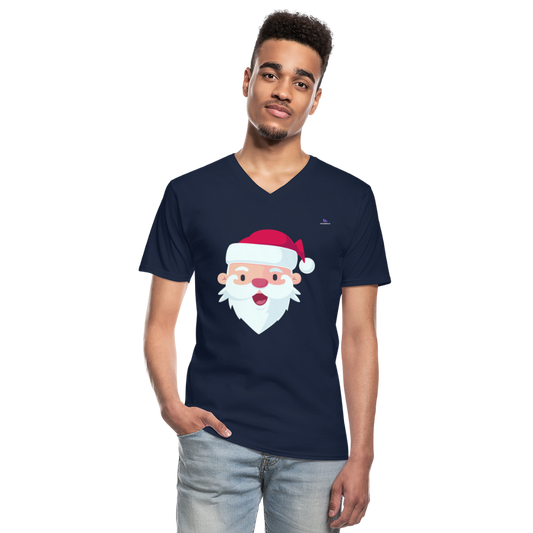 Men's V-Neck T-Shirt"SantaHead 5 freexmas17mnr" - azul marino