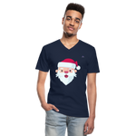 Men's V-Neck T-Shirt"SantaHead 5 freexmas17mnr" - azul marino