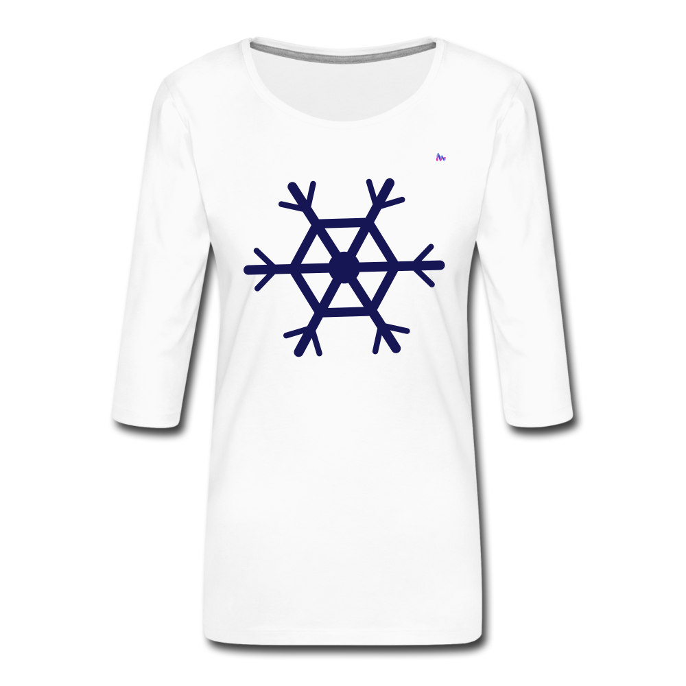 Women's Premium 3/4-Sleeve T-Shirt "snowflake - blanco