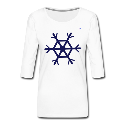 Women's Premium 3/4-Sleeve T-Shirt "snowflake - blanco