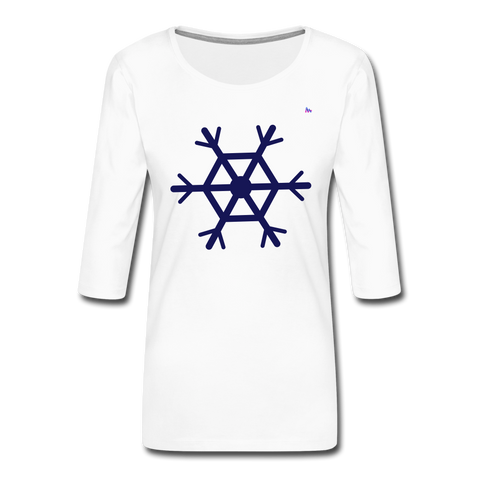 Women's Premium 3/4-Sleeve T-Shirt "snowflake - blanco