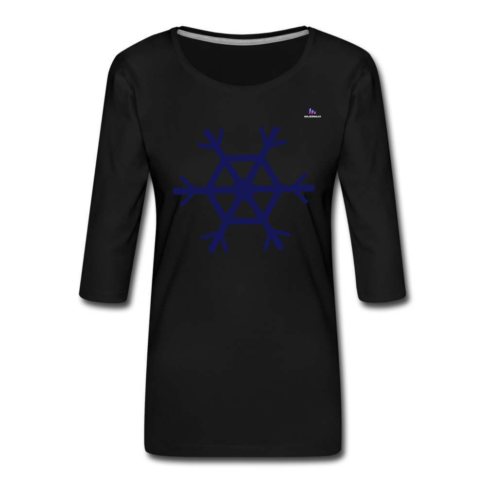 Women's Premium 3/4-Sleeve T-Shirt "snowflake - negro