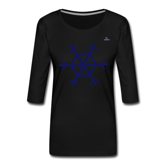 Women's Premium 3/4-Sleeve T-Shirt "snowflake - negro