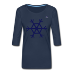 Women's Premium 3/4-Sleeve T-Shirt "snowflake - azul marino