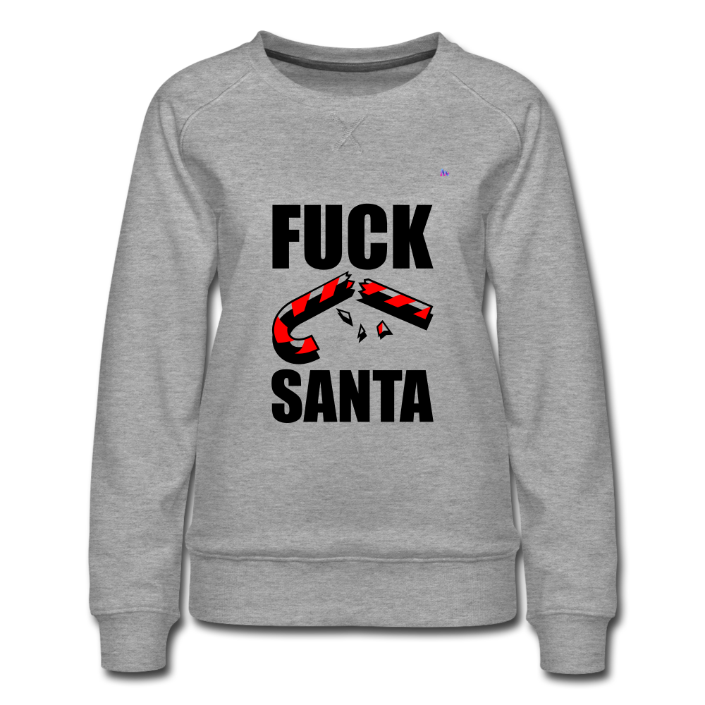 Women's Premium Sweatshirt "fuck santa" - gris jaspeado