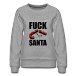 Women's Premium Sweatshirt "fuck santa" - gris jaspeado