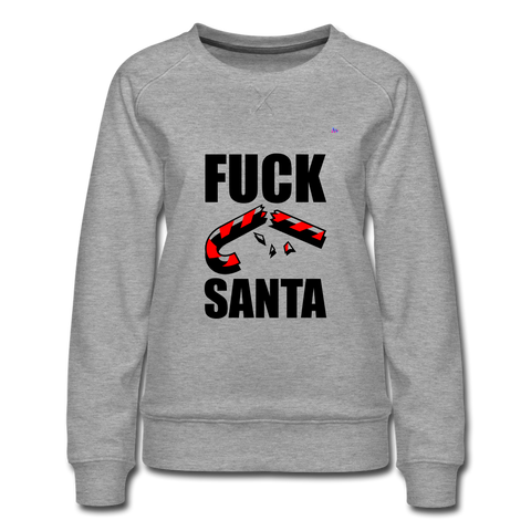 Women's Premium Sweatshirt "fuck santa" - gris jaspeado