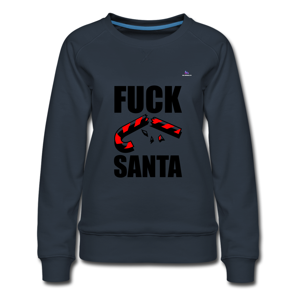 Women's Premium Sweatshirt "fuck santa" - azul marino
