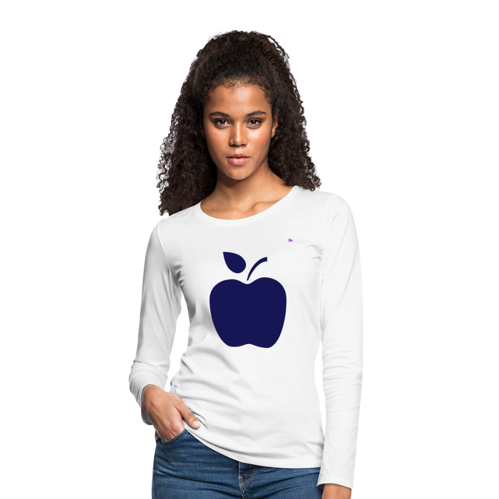 Women's Premium Longsleeve Shirt "apple" - blanco