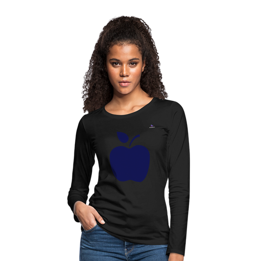 Women's Premium Longsleeve Shirt "apple" - negro