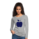 Women's Premium Longsleeve Shirt "apple" - gris jaspeado