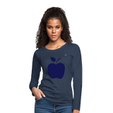 Women's Premium Longsleeve Shirt "apple" - azul marino