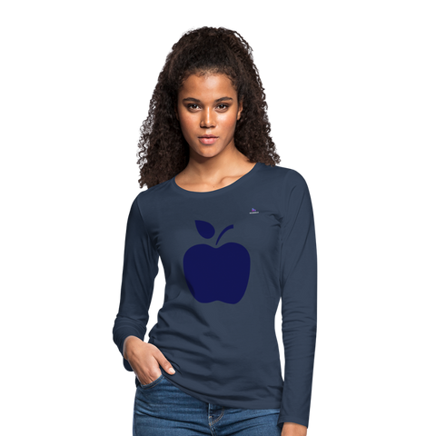 Women's Premium Longsleeve Shirt "apple" - azul marino