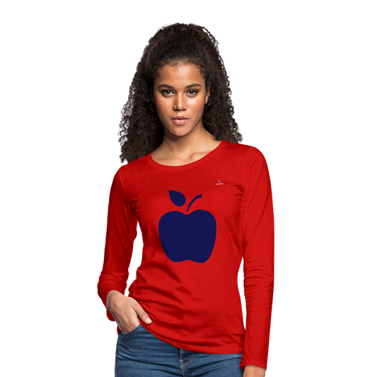 Women's Premium Longsleeve Shirt "apple" - rojo