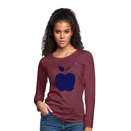 Women's Premium Longsleeve Shirt "apple" - rojo bordeaux salpicado