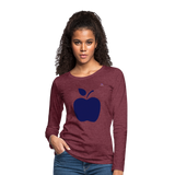 Women's Premium Longsleeve Shirt "apple" - rojo bordeaux salpicado