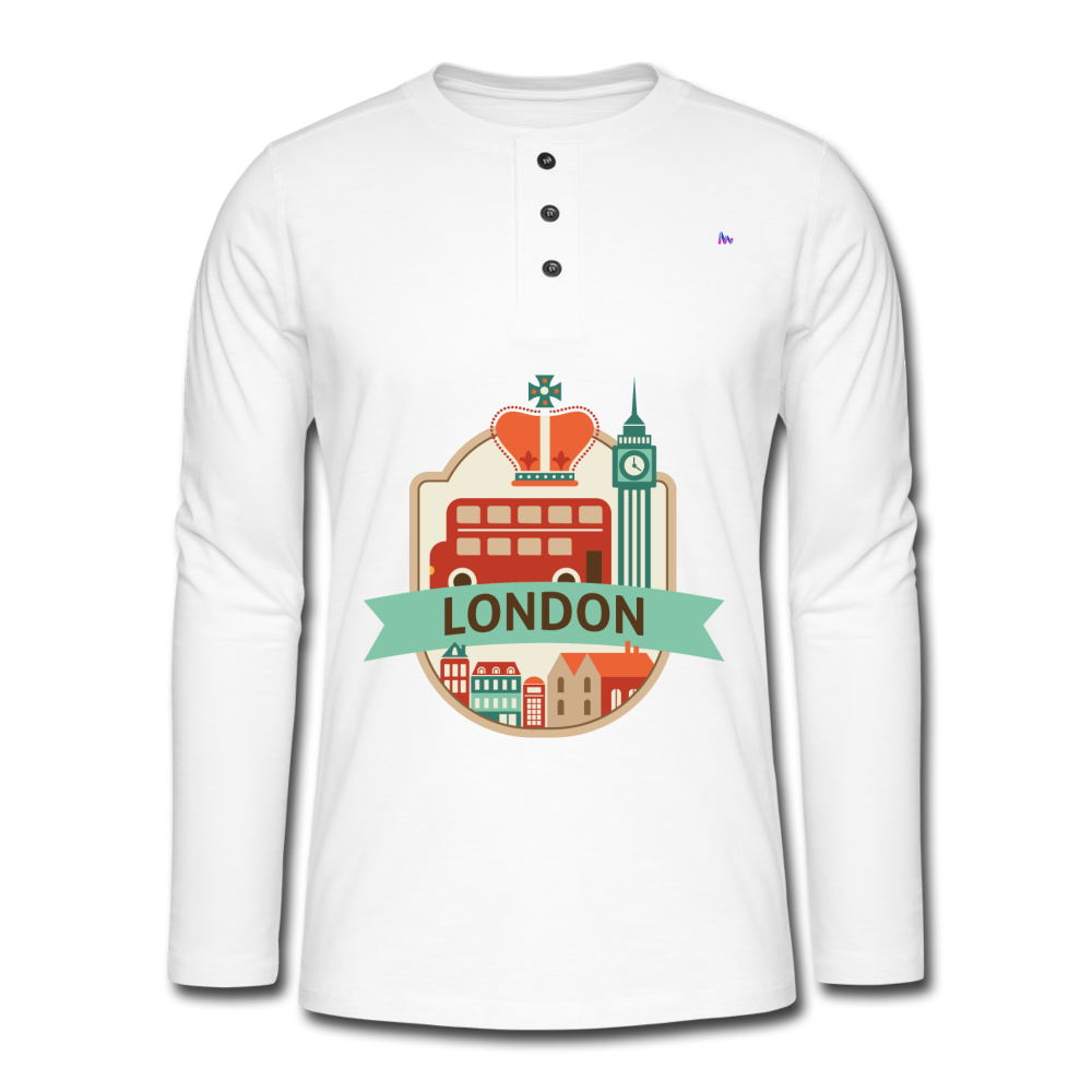 Henley long-sleeved shirt "London" - blanco