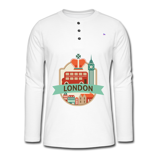 Henley long-sleeved shirt "London" - blanco