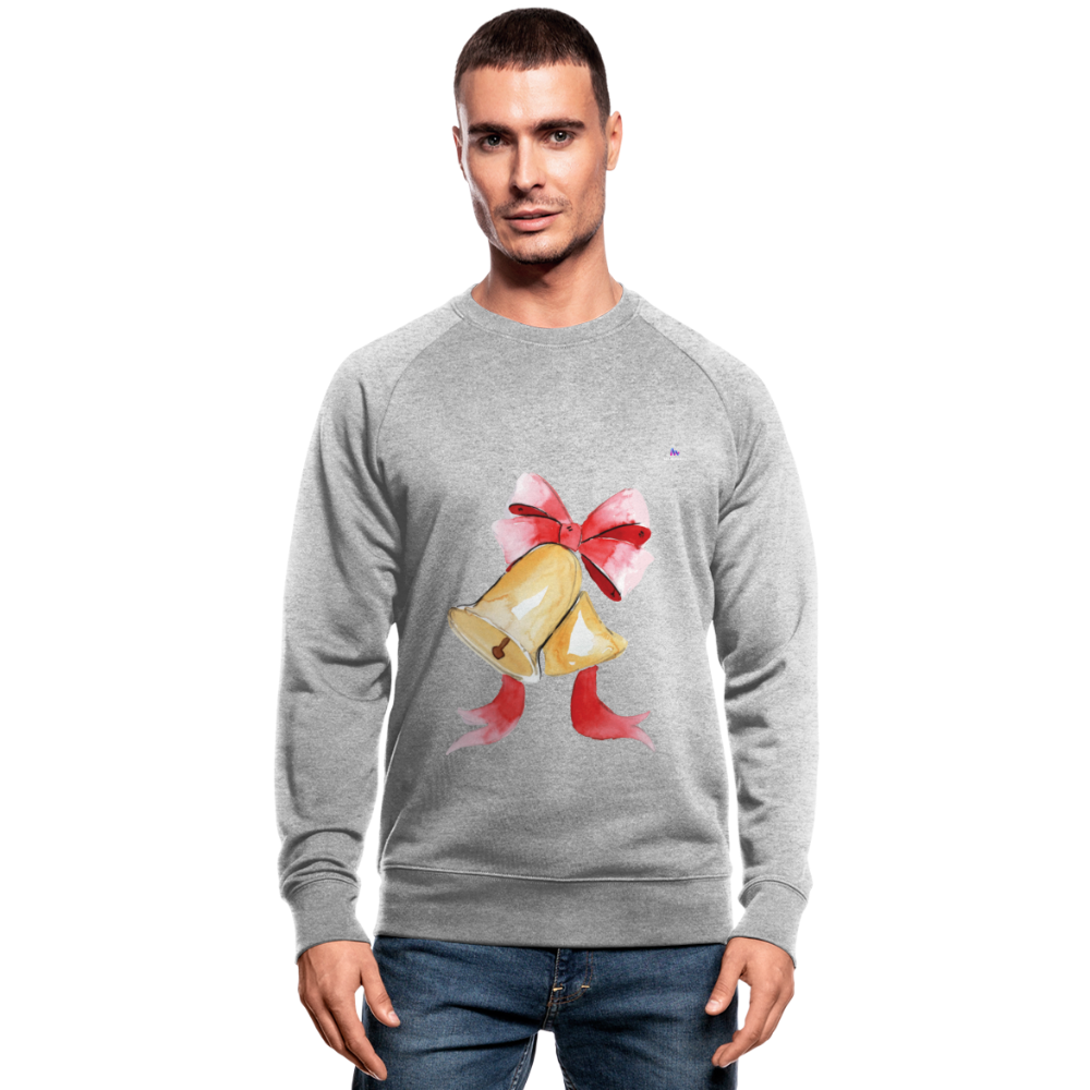 Men's Organic Sweatshirt  "ChristmasBells" - gris jaspeado