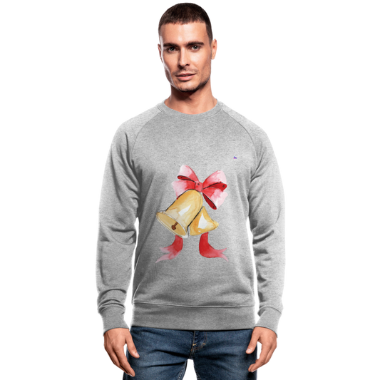 Men's Organic Sweatshirt  "ChristmasBells" - gris jaspeado